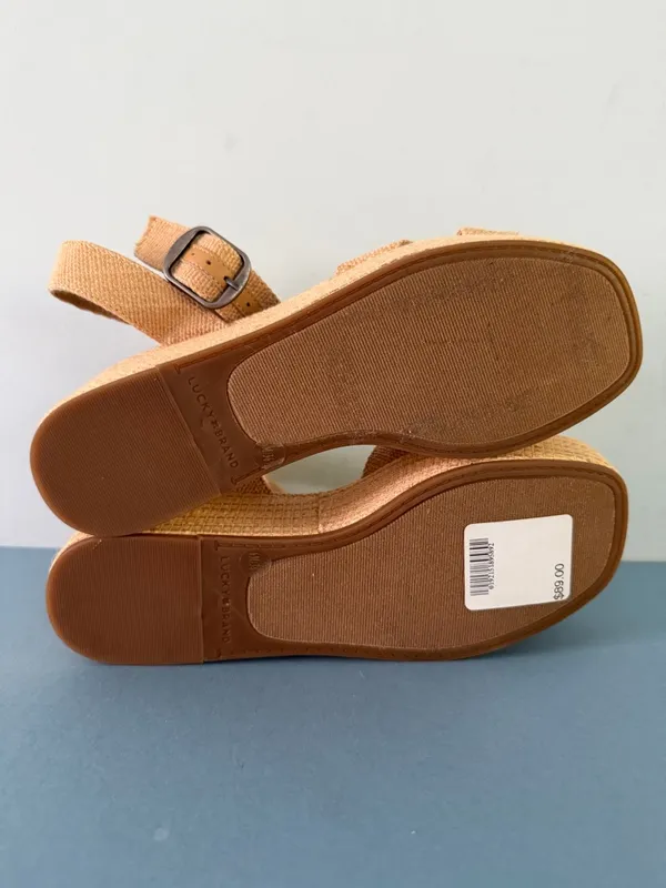Lucky Brand‎ Bainda Natural Espadrille Wedge Ankle Strap Sandals - Image 9