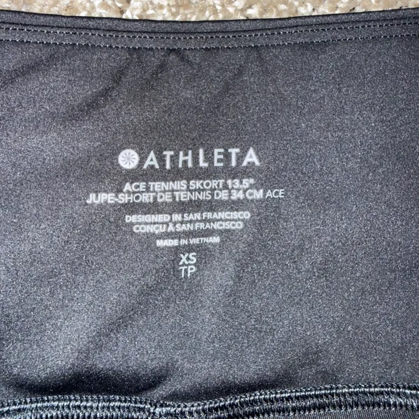 Athleta Ace Tennis Skort Womens XS Black‎ Excellent 13.5 Inch Athletic Skirt - Image 2
