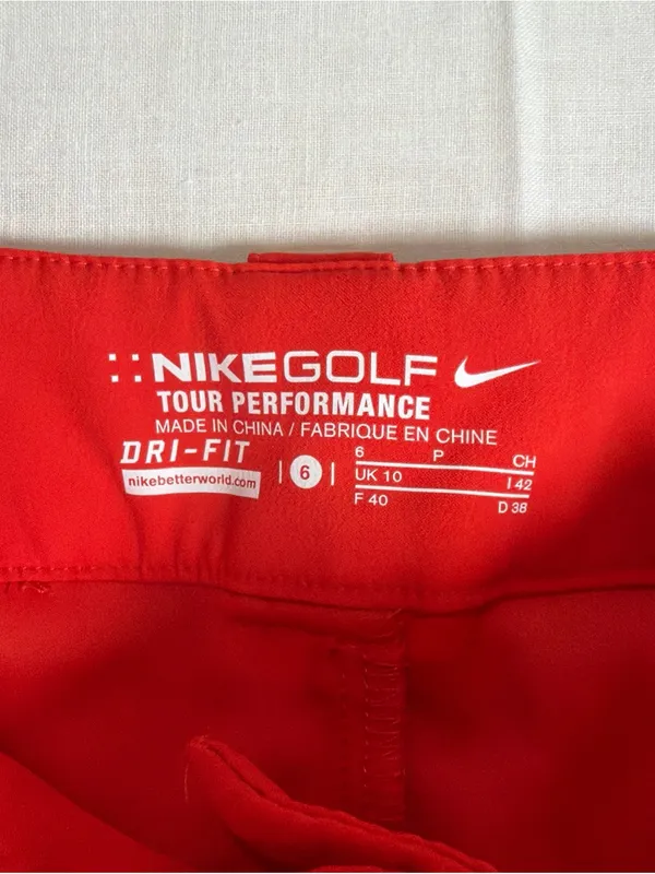 NIKE-GOLF Tour Performance Womens Size 6 Red DRI-FIT Skort - Image 3