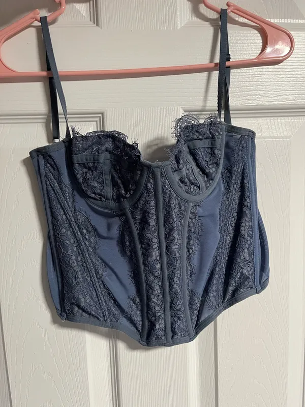 Blue Lace Corset Top Size XS - Image 4