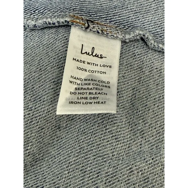 NWT Lulus Denim Buttons Mini Dress Halter Open Back Y2K Women’s XS - Image 11