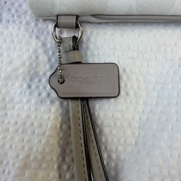 Coach Varsity Large Wristlet Chalk with Orange and Yellow Stripes - Image 2