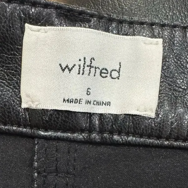 NEW Aritzia Wilfred Melina Tall Black Faux Leather Pants Women’s 6 - Image 3