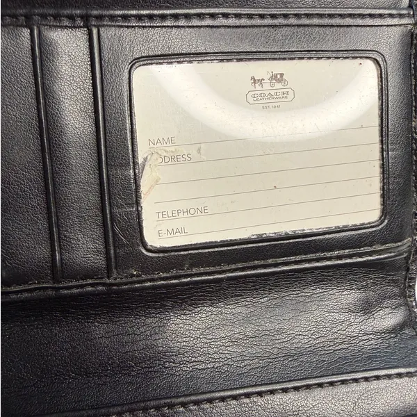 COACH Black Signature Canvas Wallet - Image 5