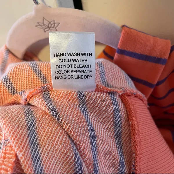 BiBi Orange and Purple Striped‎ Lightweight Hoodie Size M - Image 6
