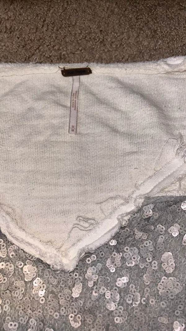 White Gray Sparkly Sweater - Image 3