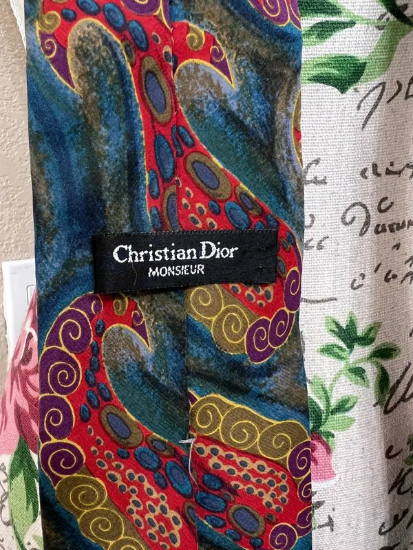 Dior silk multicolor paisley Tie - Image 3