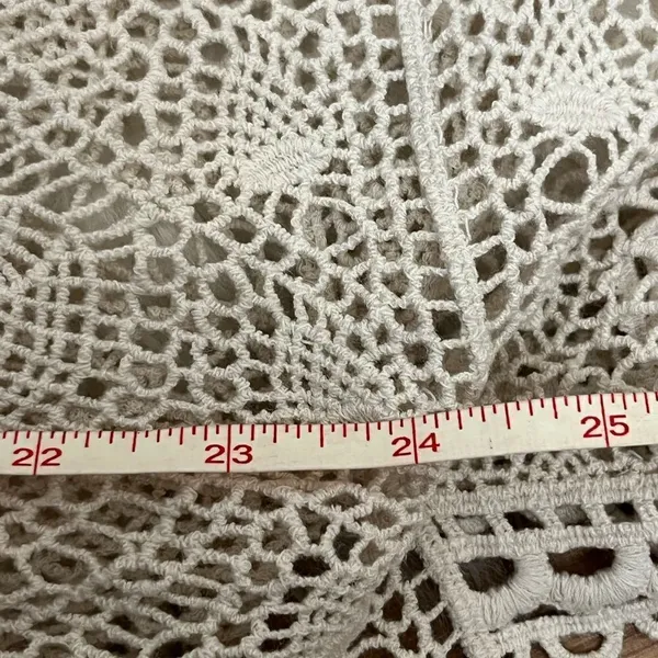 Anthropologie Sparrow Cream Summer Scalloped Crochet Poncho Top XS - Image 10