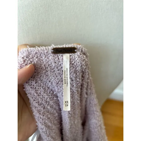 Free People Lilac Purple Nubby Wrap Sweater - Image 5
