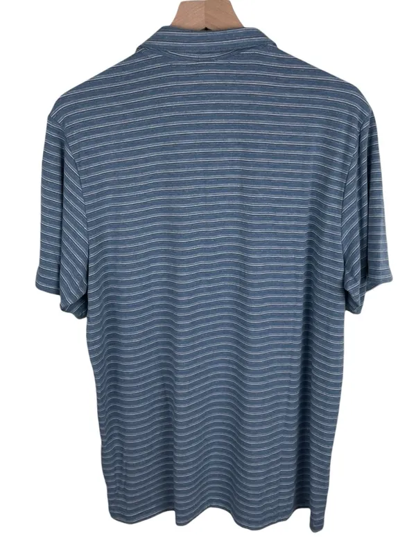 NEW Huk Waypoint Ombre Stripe Polo Shirt Men's Size Large Titanium Blue Fishing - Image 2