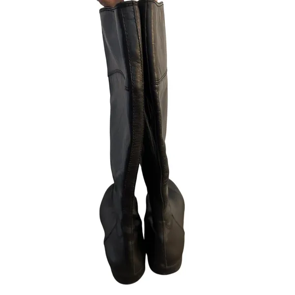ARTURO CHIANG Black Leather Riding Knee High Boots Womens 8.5 MW Side Zip - Image 3