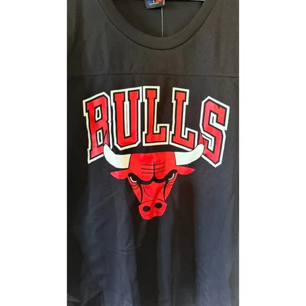 NBA Chicago Bulls Black Mesh Jersey T-Shirt Large NWT Ultra Game - Image 2