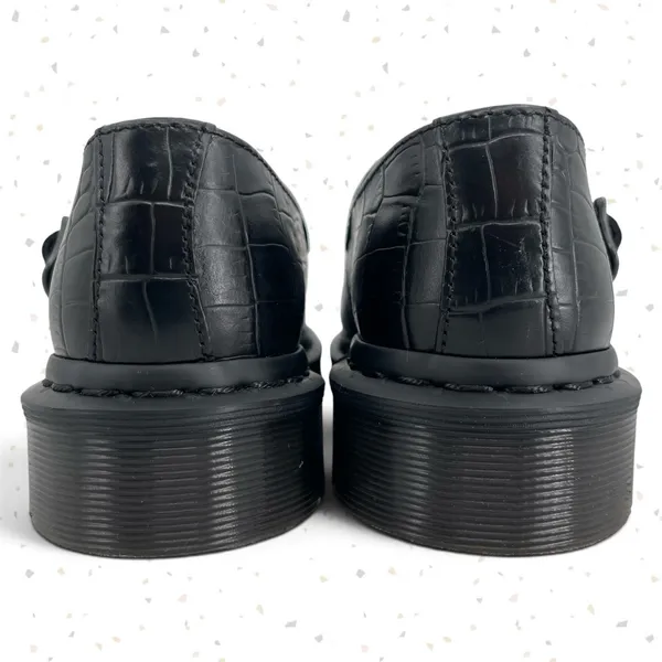 Dr. Martens Elphie Black Croc Mary Janes Pointed Almond Toe Leather Flats Size 5 - Image 5