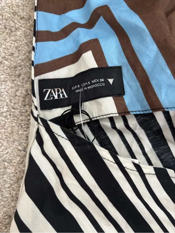 Zara Draped Halter Striped Cotton Top - Image 6