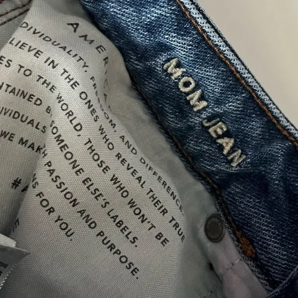 American Eagle Outfitters • Medium Wash Destructed Mom Jeans - Image 6