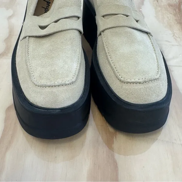 Free People Nico Sand Suede Platform Loafers Sz 38 - Image 6