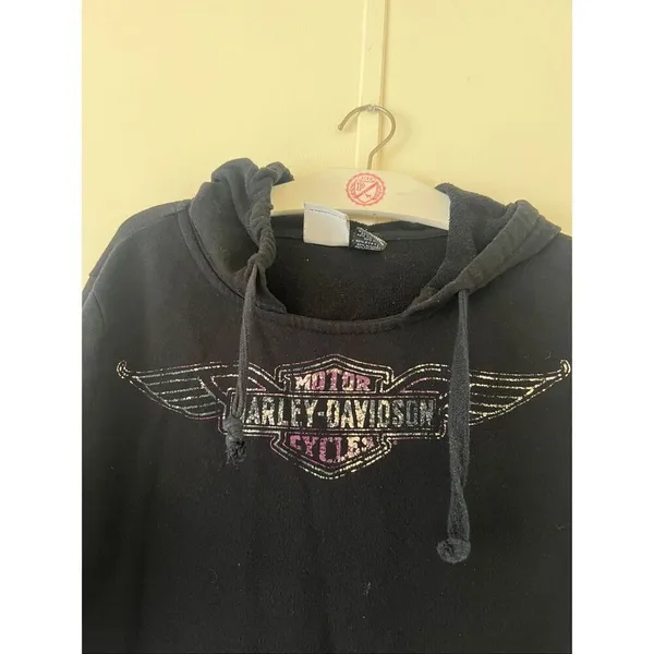 Harley Davidson Black Hoodie Woman’s Size Small -Stains - Image 4