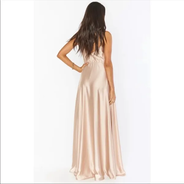 Show Me Your Mumu New Champagne Luxe Satin Faith Maxi Dress Size Large - Image 8