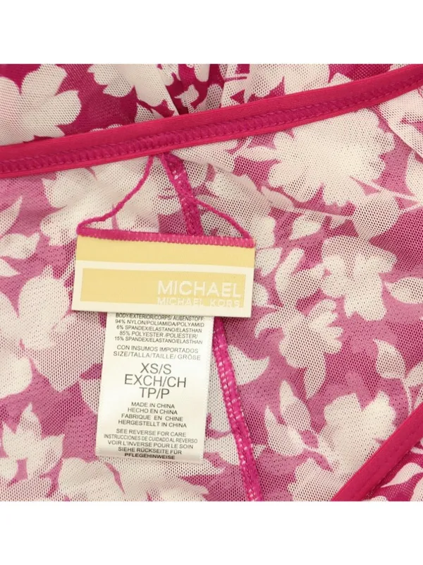 NWT Michael Michael Kors Print Cover Up Pants Mesh Bright Wild Berry Pink XS/S - Image 5