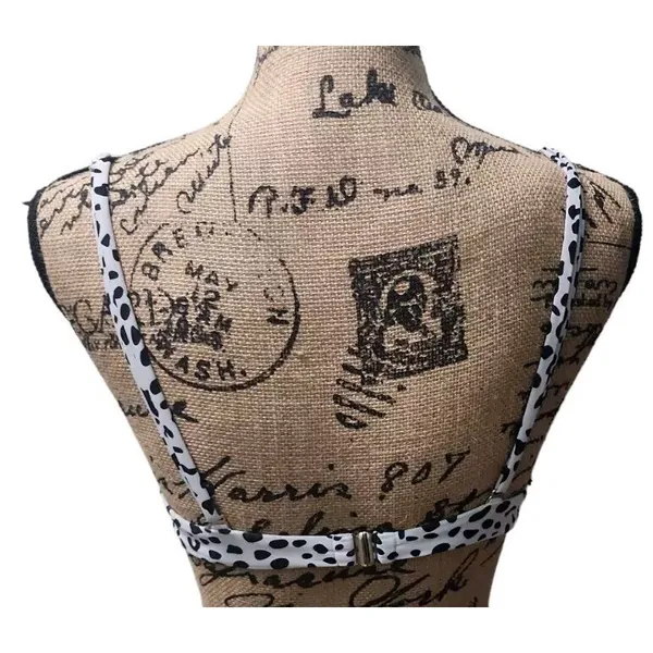 Women's Animal Print Underwired Bikini Top‎ Swimwear Black White Beach Summer Sm - Image 2