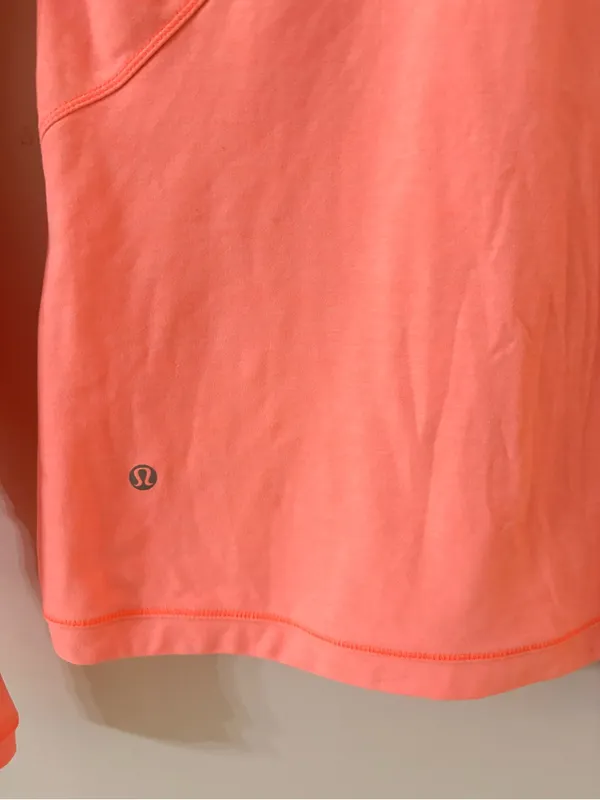 lululemon athletica Coral Pink Long-Sleeve Zip V-Neck Pullover - Image 8