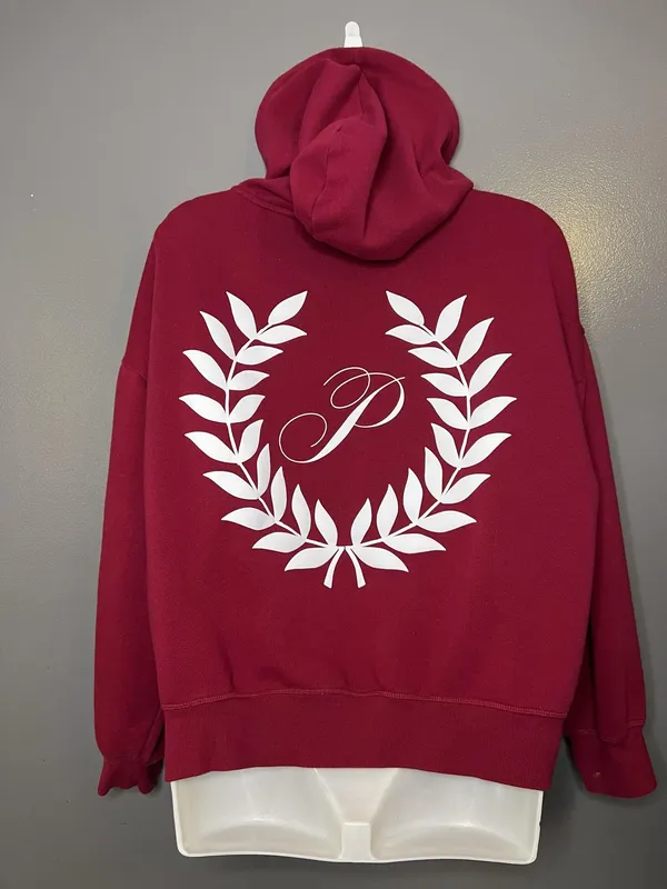 PINK Victoria's Secret Hoodie Womens Medium Red Full Zip Fleece Logo Sweatshirt - Image 6