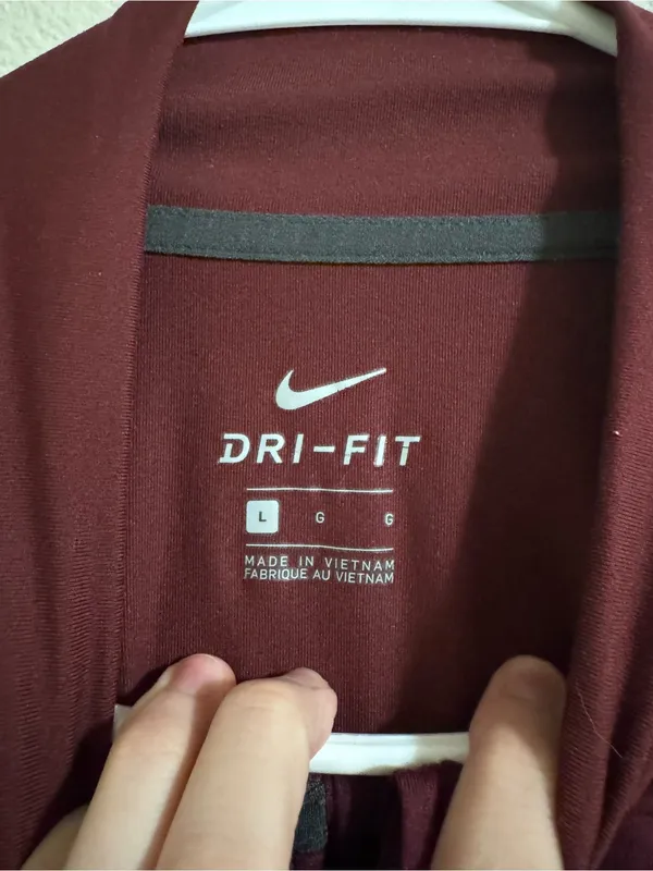 Nike Maroon Dri-FIT Pullover Top - Image 2