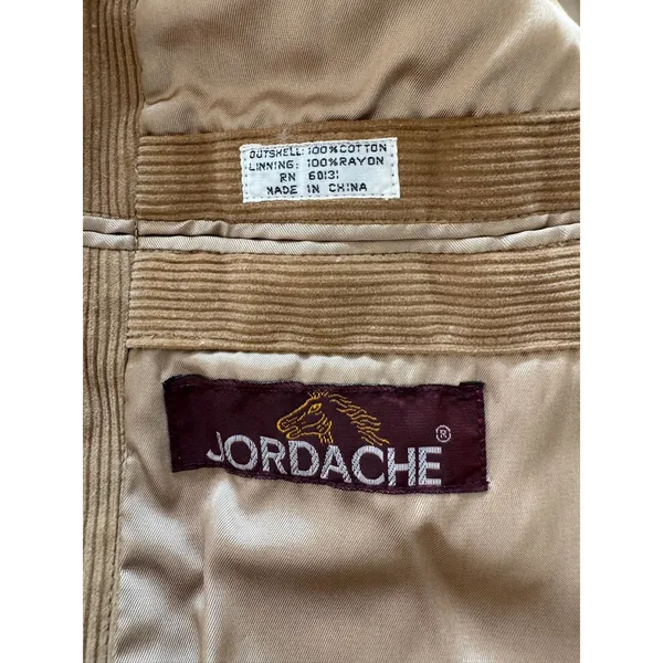 Vintage ‘80s Jordache Tan Corduroy 100% Cotton Single Breasted Blazer - Image 8