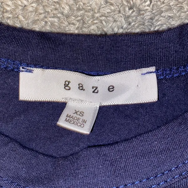 Gaze Stripped Red White and Blue Cropped Long Sleeve Top - Image 2