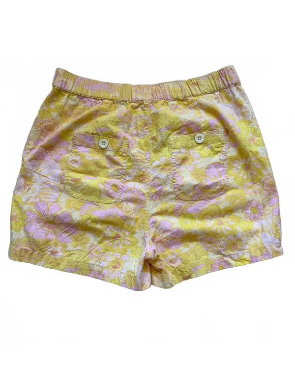 Free People Palo Duro Relaxed Shorts Retro Floral Yellow Women's Size XS - Image 3