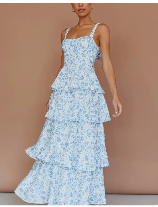 Selfie Leslie Dress Provence Bloom Tiered - L - Image 6