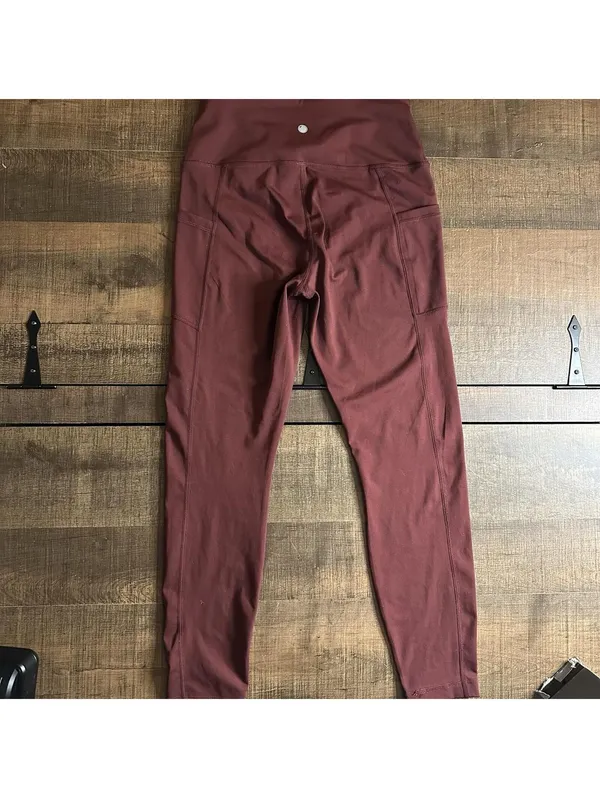 Yogalicious Lux Burgundy High-Waist Pocket Leggings Size S - Image 5