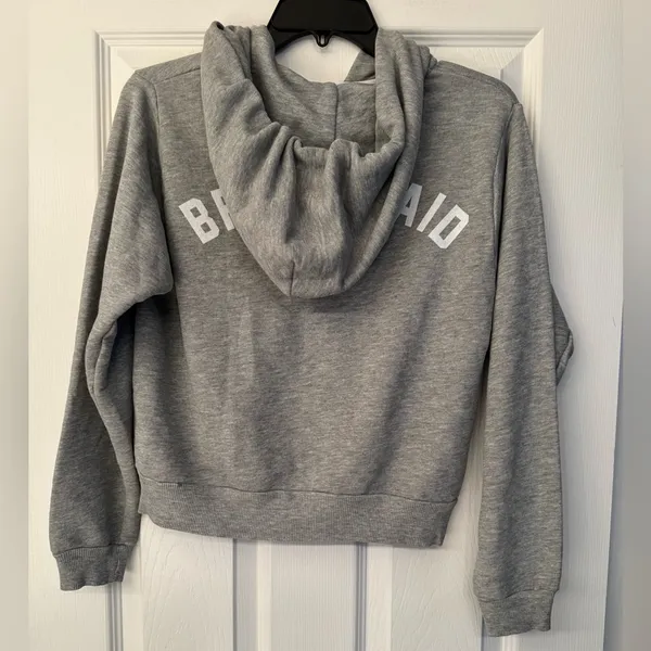 Wildfox Bridesmaid Women’s Grey Zip Up Hoodie Size Medium - Image 5