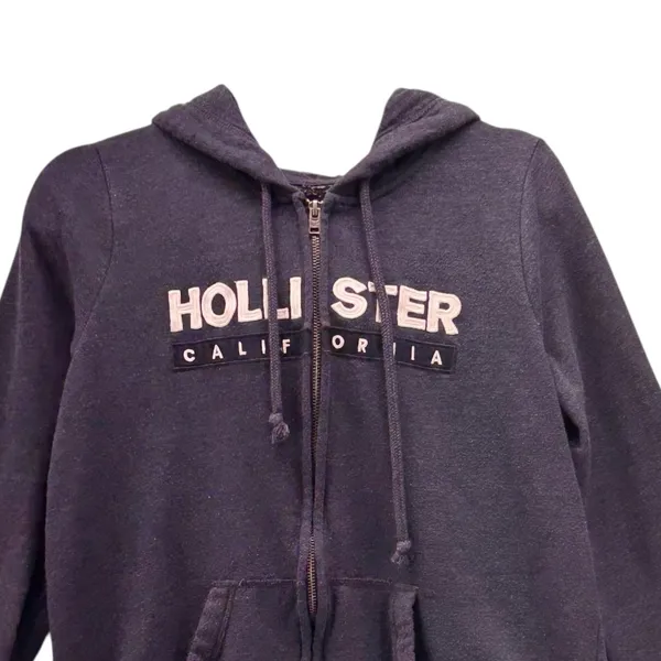 Hollister Fleece Lined‎ Hoodie Blue Large - Image 3