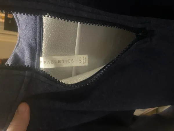 Fabletics Dark Navy Quarter-Zip Fleece sweatshirt/sweatpants set pant xs top xxs - Image 2