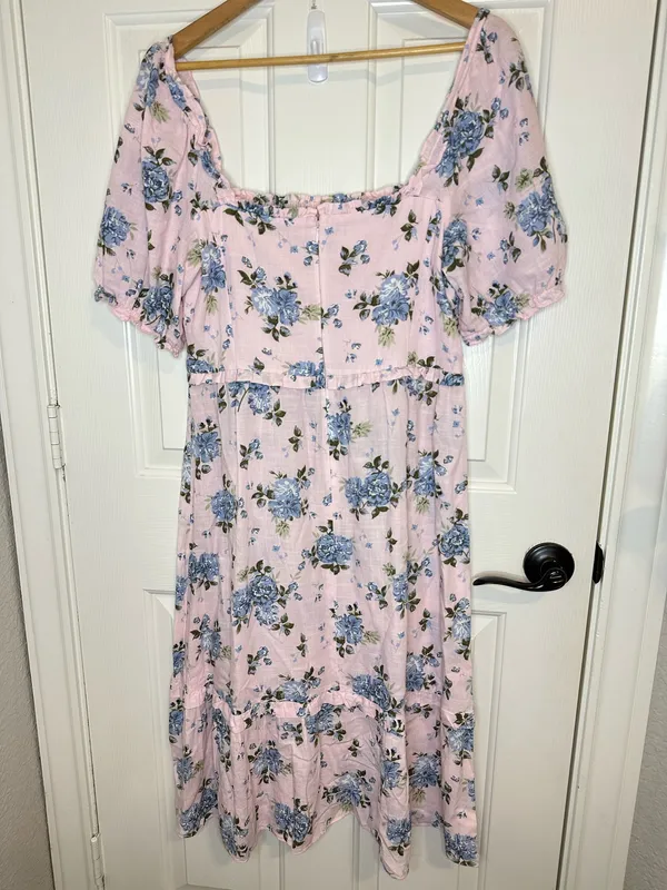 Gal Meets Glam Baby Pink Blue Forever Floral Smocked Dress - Image 4