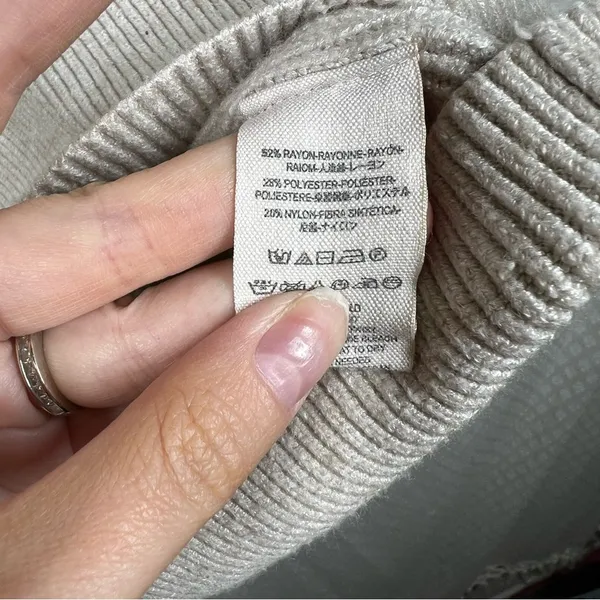 Free‎ People Cream Ribbed Softly Structured Tunic Sweater - Image 7