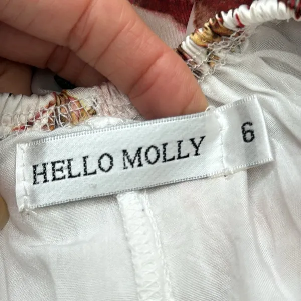Hello Molly Off White Floral Open Back Side Slit Boho Hippie Halter Maxi Dress - Image 4