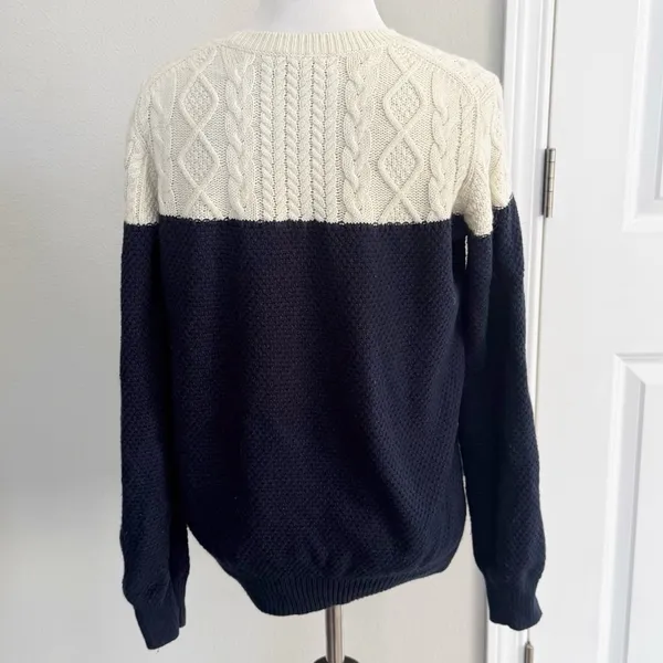 Madewell Color Block Cable Knit sweater size Medium - Image 5