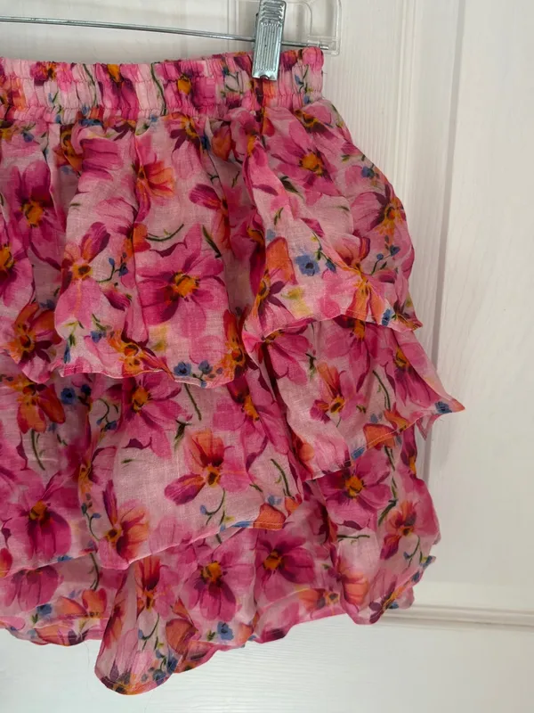 Endless Rose Two Piece Ruffle Skirt and One Shoulder Top Floral Set - Image 10