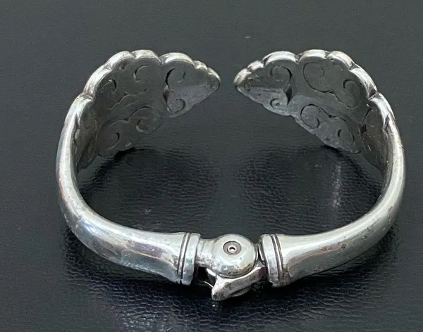 Vintage Retired BRIGHTON Filigree Hinged Cuff Bangle Bracelet 49.5g - Image 10