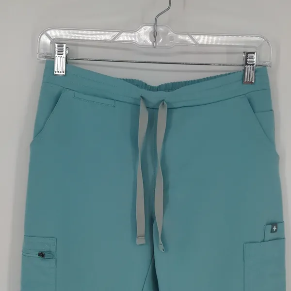 Figs Women's Teal Slim Straight Leg Pant Scrub Bottom‎ Size Extra Small Cargo - Image 5