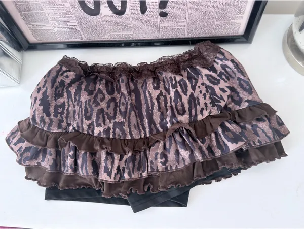 mini leopard skirt Brown - Image 2
