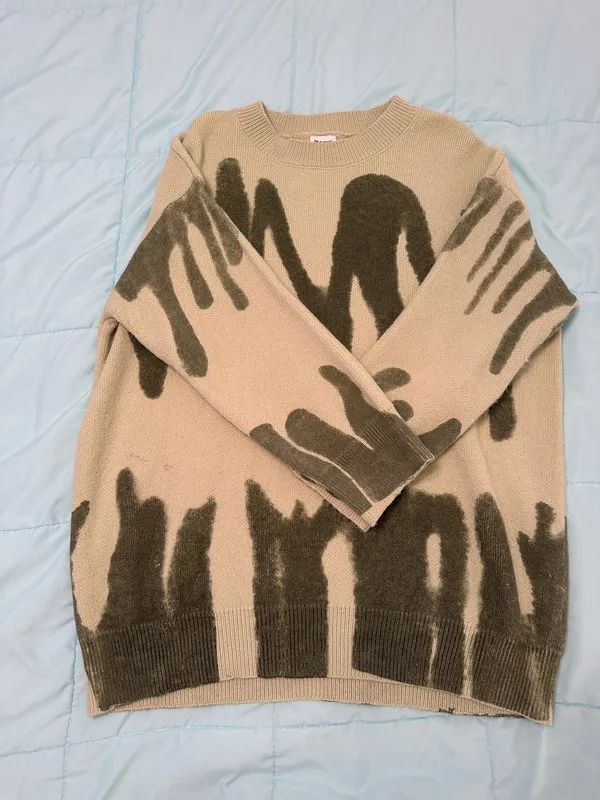 Princess Polly Katie Oversized Green Scribble Sweater - Image 3