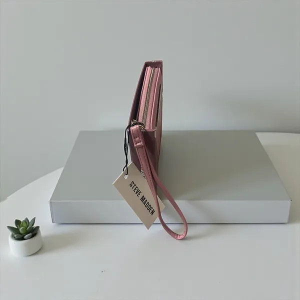 Steve Madden Pink Zip Around Wallet Wristlet Card Holder‎ Clutch - Image 4