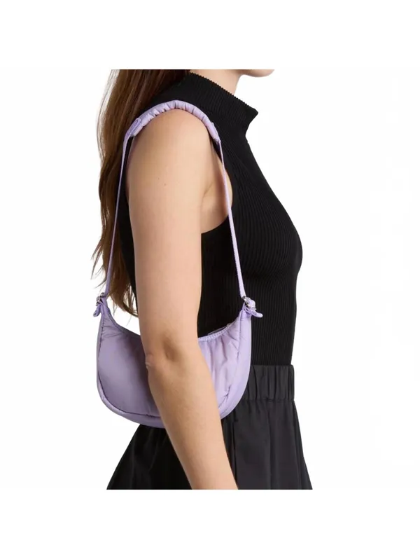 LeSportsac Mini Sheen Crescent Shoulder Bag Lavender Purple Lilac NWT - Image 2