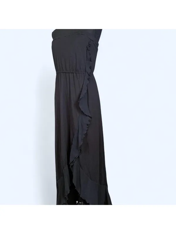 Vintage Y2K Mudd Coastal Fairycore Boho Ruffle Maxi Dress Size Small 🖤 - Image 6