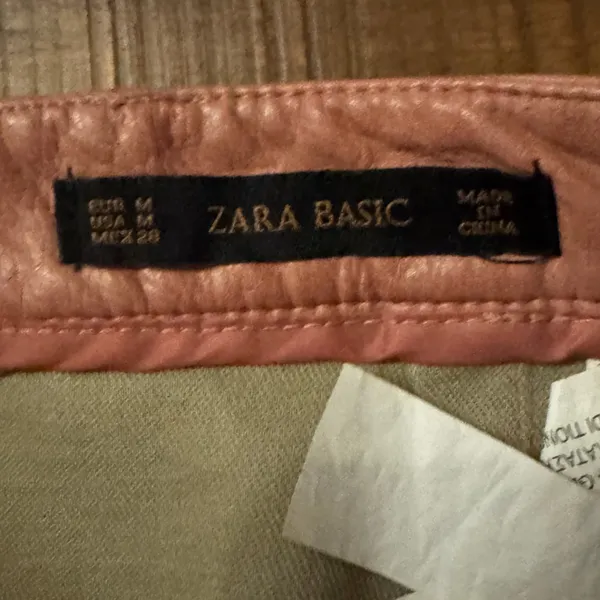 ZARA‎ Blush Leather Mini Skirt - Image 4