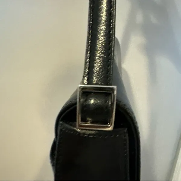 Vintage Fossil Black Leather Hobo Shoulder Flap Bag‎ Y2K - Image 13