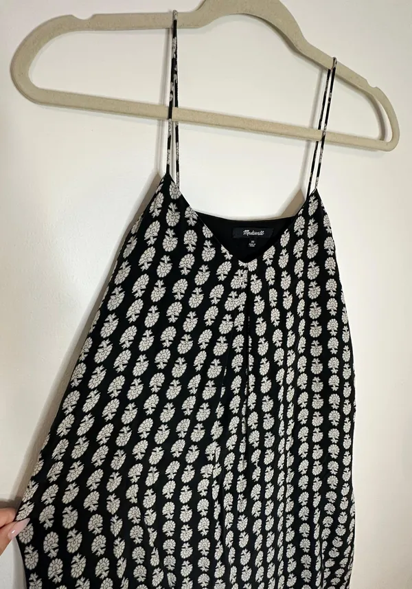 Madewell Silk Trapeze Cami Dress in Bloomstamp - Image 4